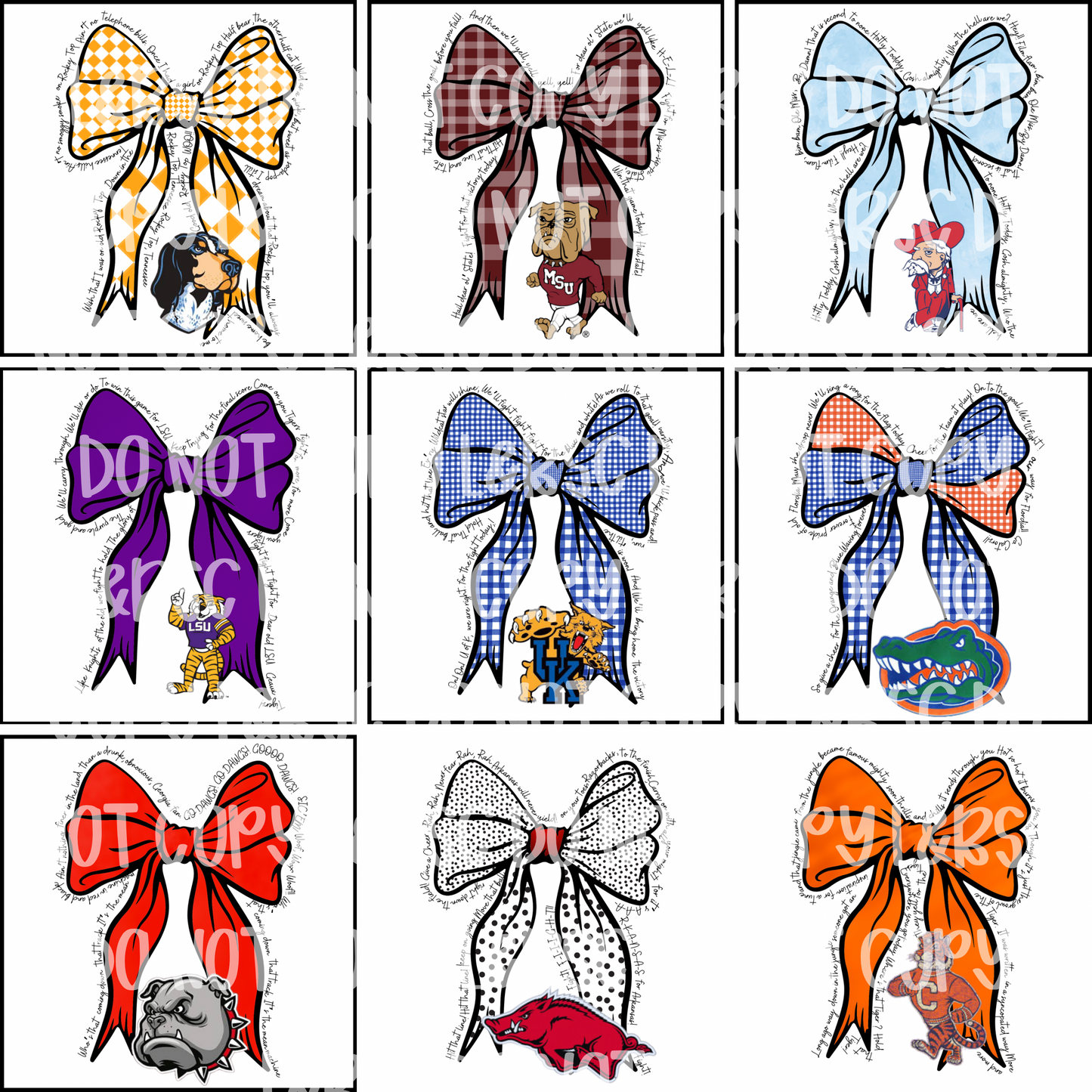 College Bows- Comfort Colors