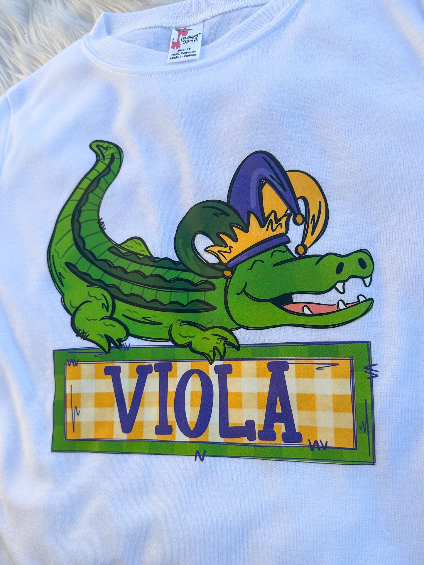 Mardi Gras Alligator Name Tee