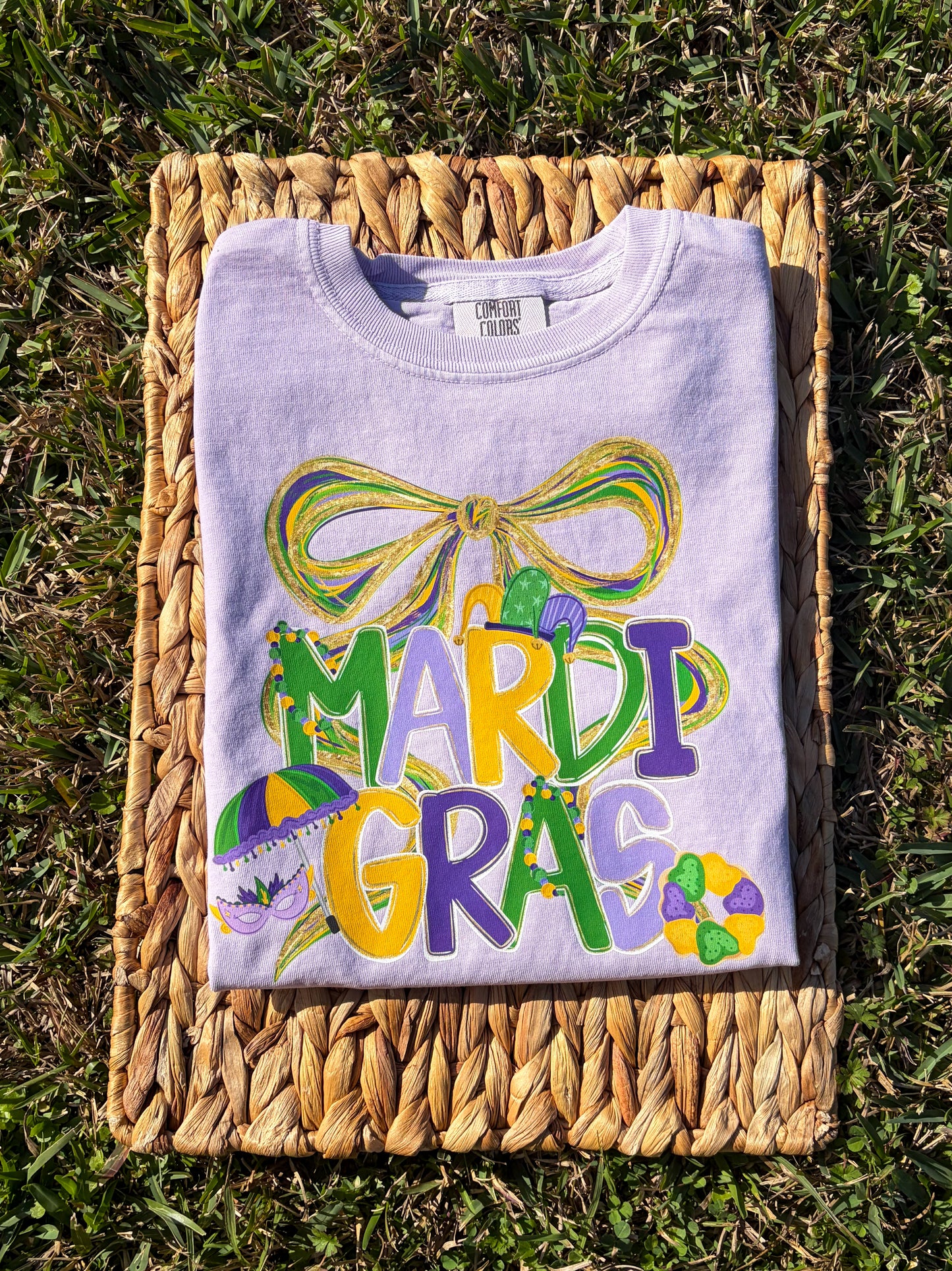 Mardi Gras Handwriting Bow