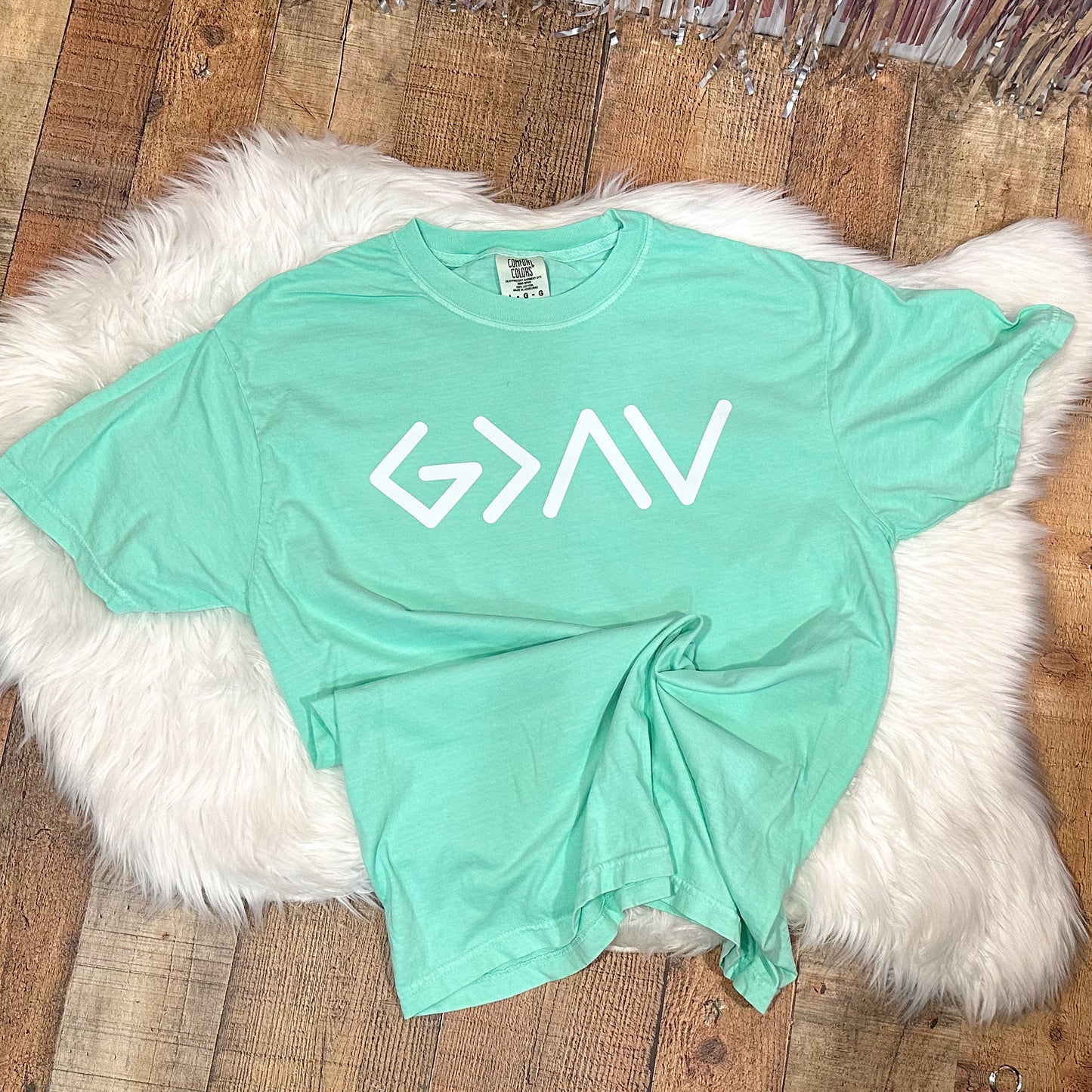 God is Greater than the highs and lows tee- MYSTERY COLOR
