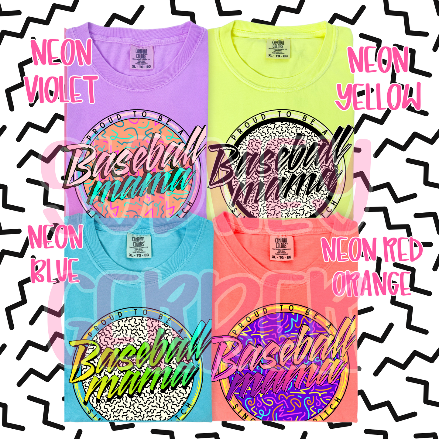 Neon Baseball Mama