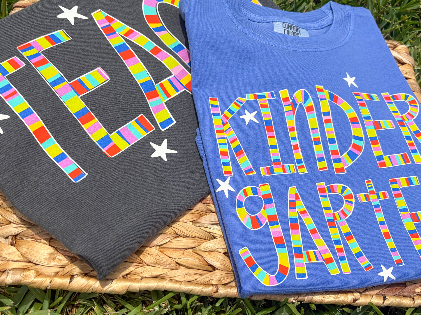Striped Alpha Tee • Grade Level Tee • Name Tee