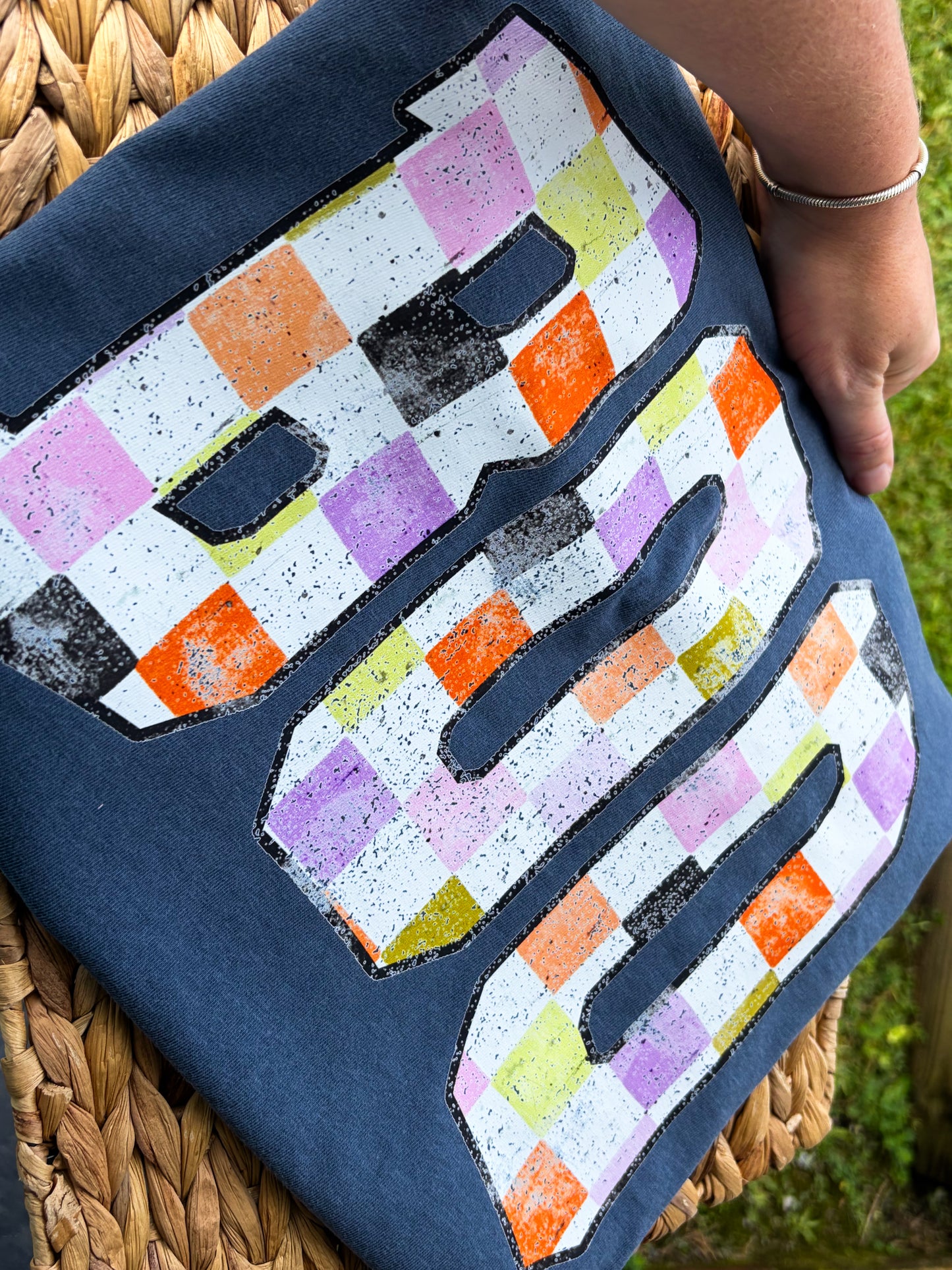 BOO checkered- blue