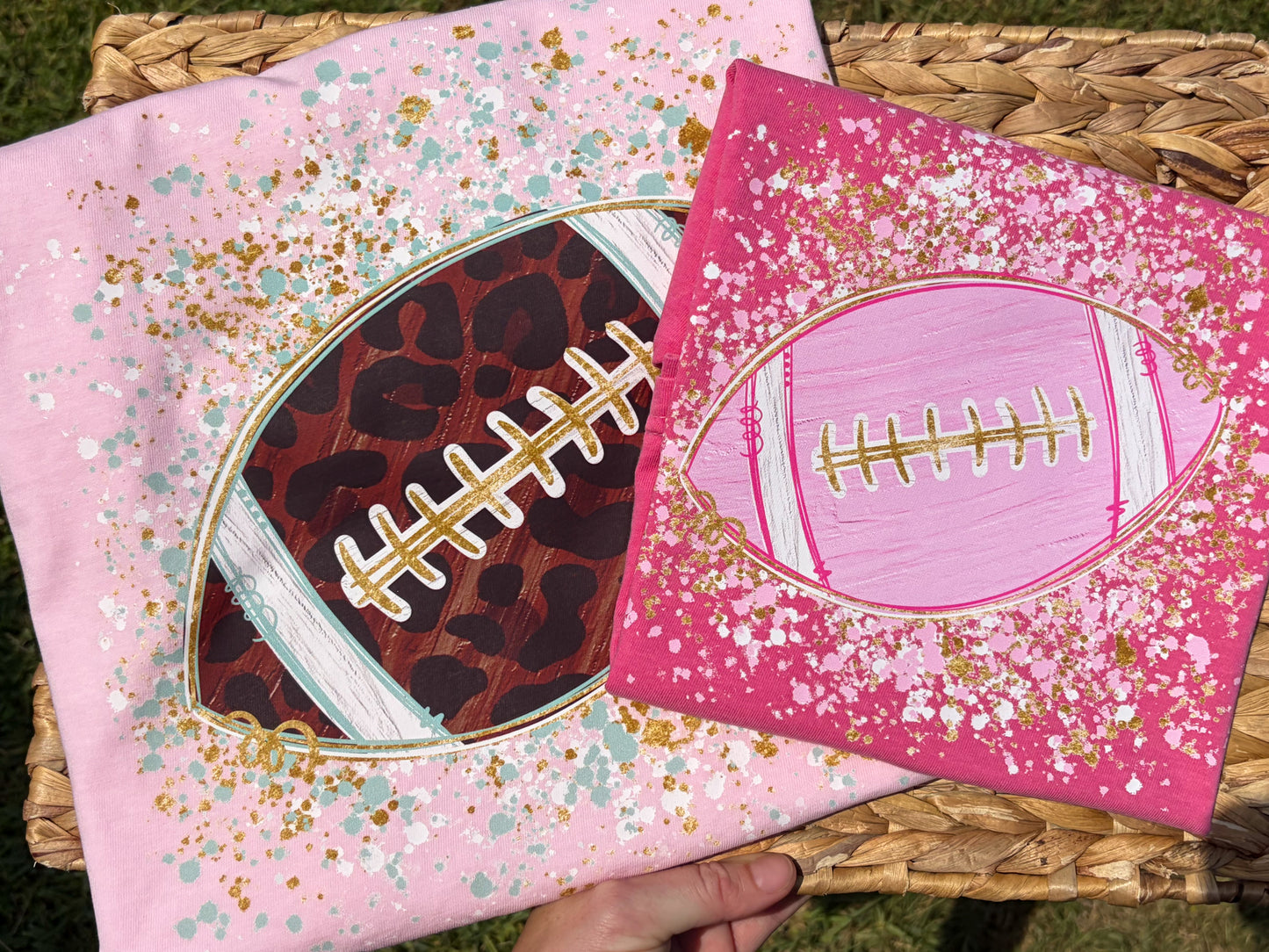 Football Splatter - pink football- pink out