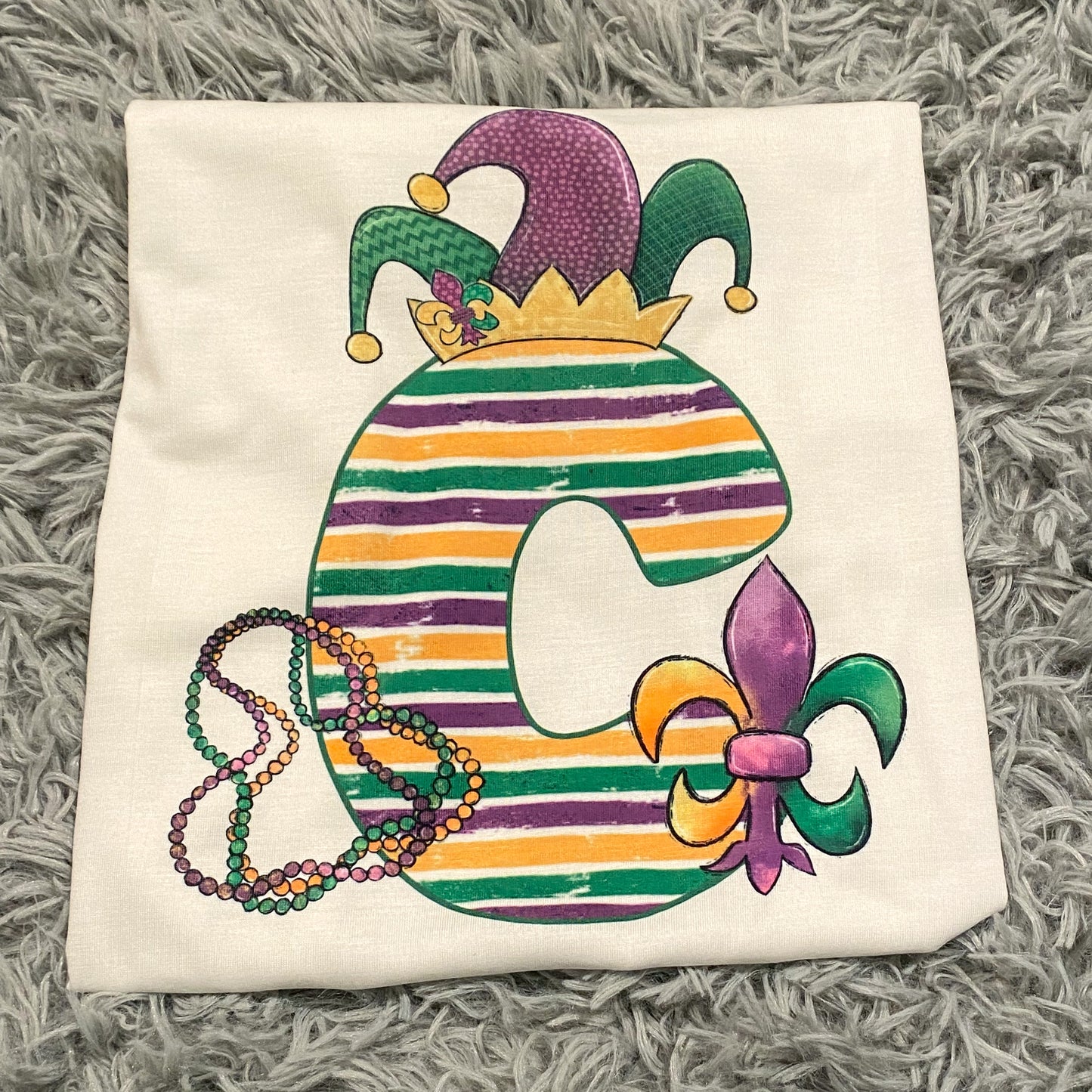 Mardi Gras Initial Monogram