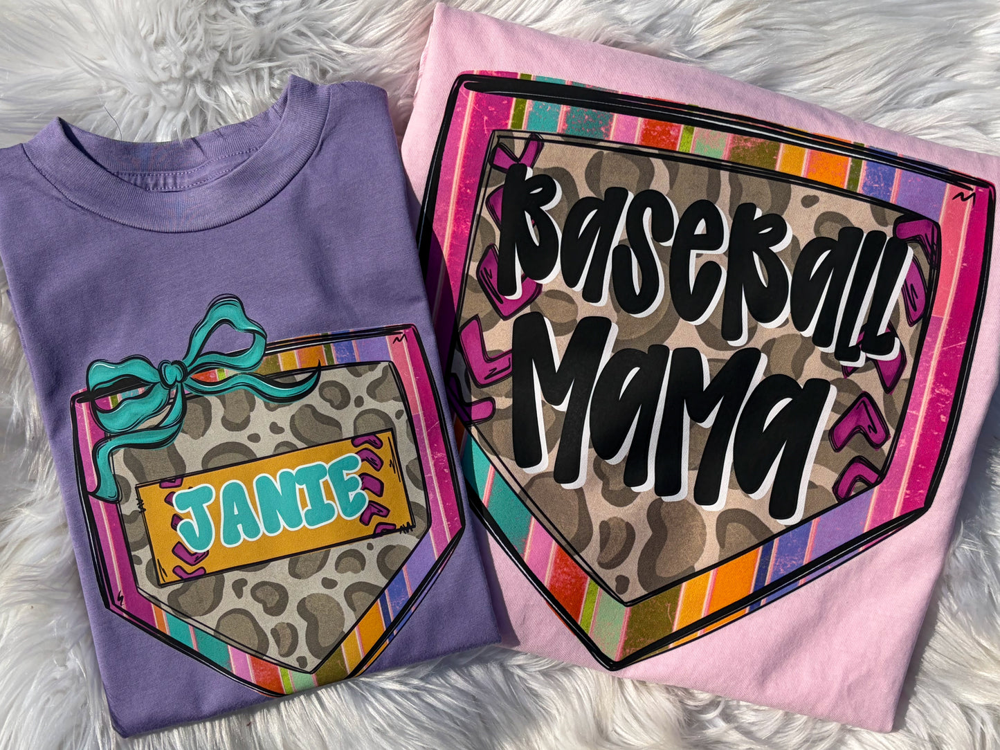 Funky Baseball Plate Name Tee