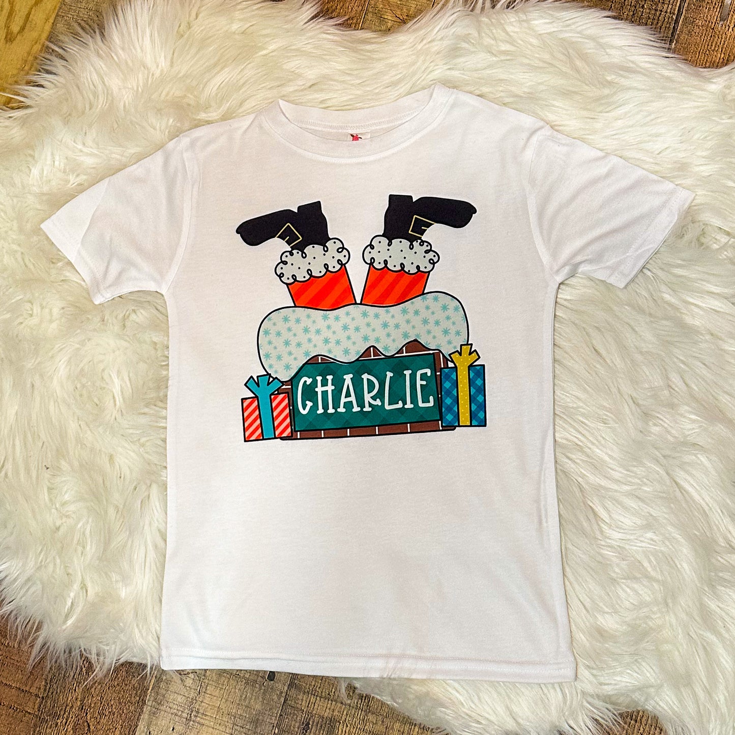 Santa Chimney Name Tee