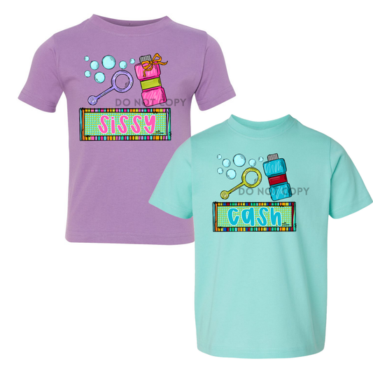 Bubbles Summer Name Tee