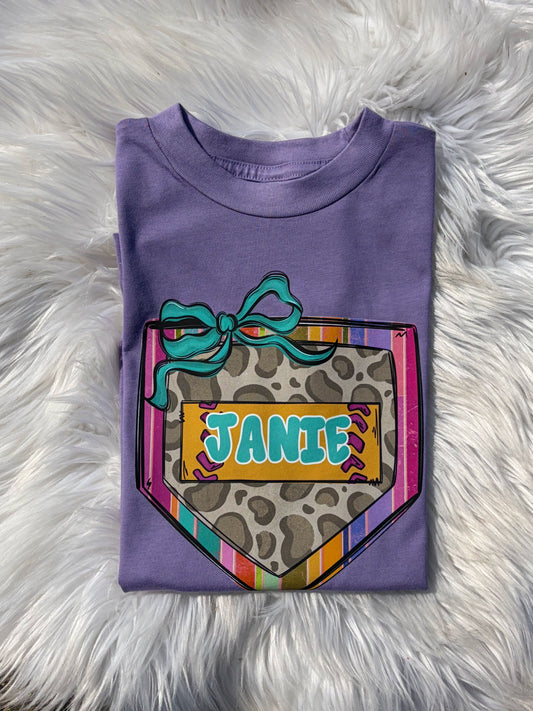 Funky Baseball Plate Name Tee