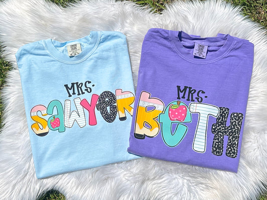 Grade Level Tee Teacher Name Tee