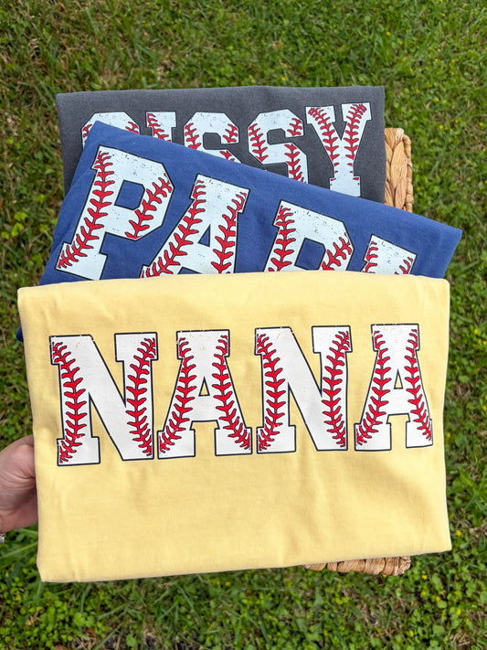 Baseball Alpha Name or Number