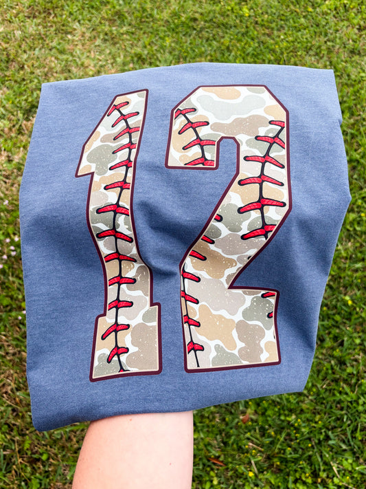 Camo Baseball Alpha Name or Number