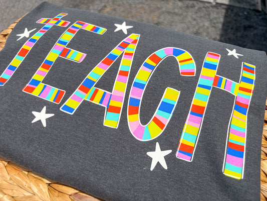 Striped Alpha Tee • Grade Level Tee • Name Tee