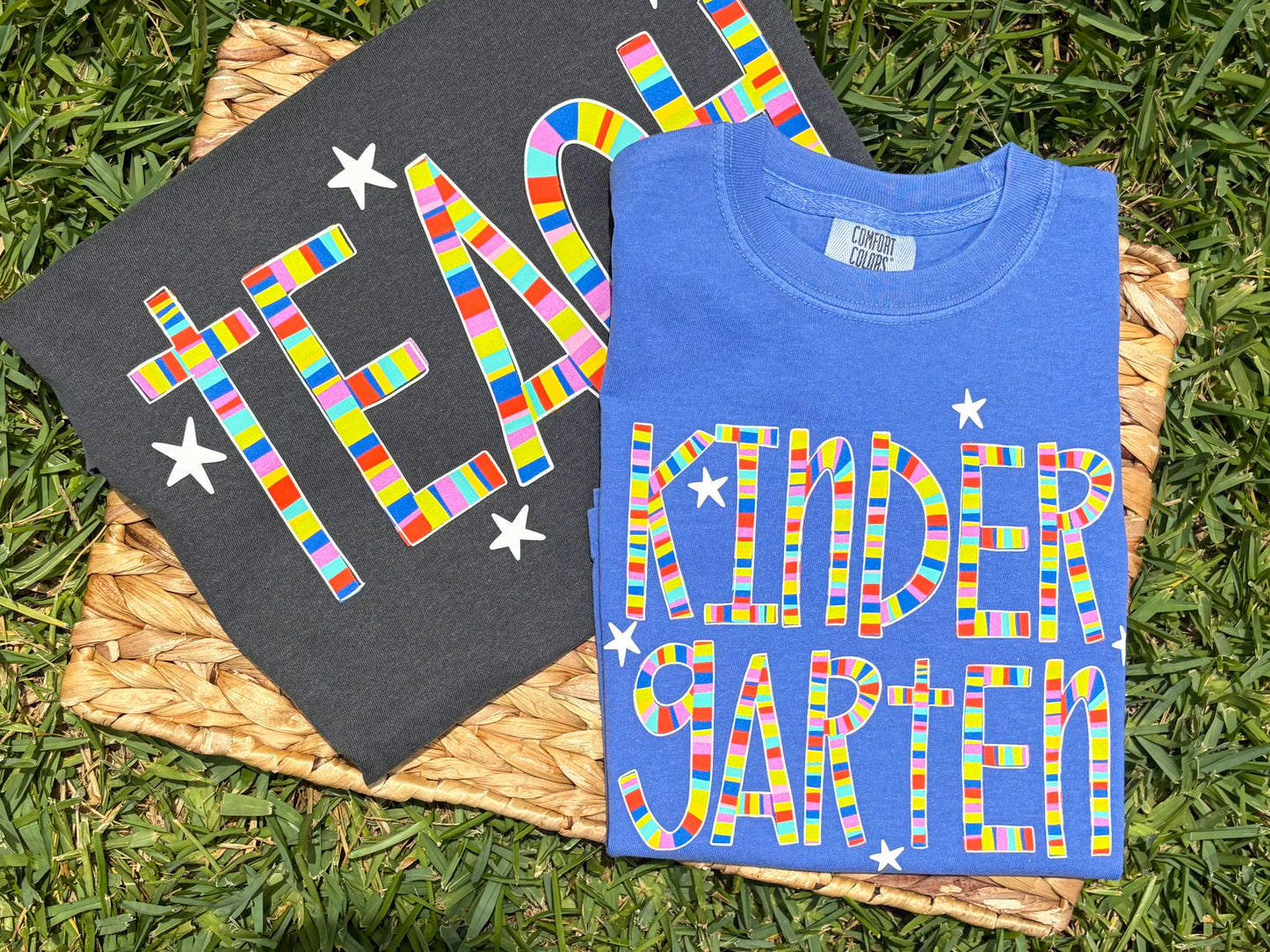 Striped Alpha Tee • Grade Level Tee • Name Tee