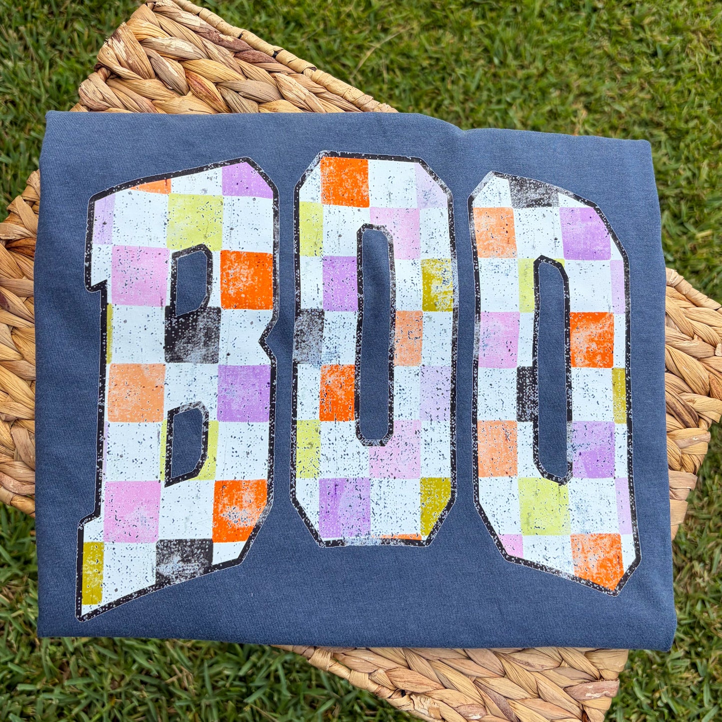 BOO checkered- blue