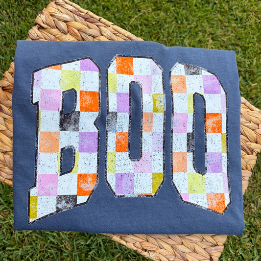 BOO checkered- blue