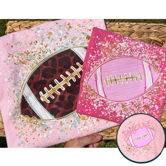 Football Splatter - pink football- pink out