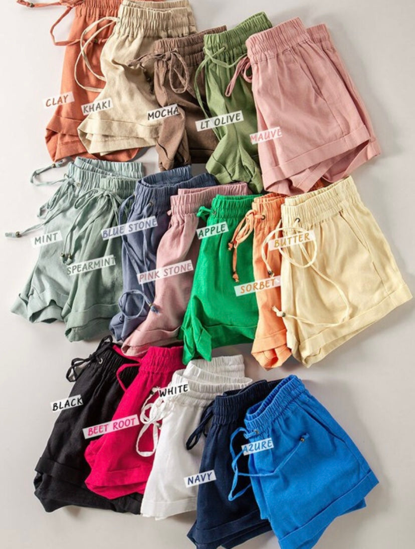 Linen Drawstring Shorts