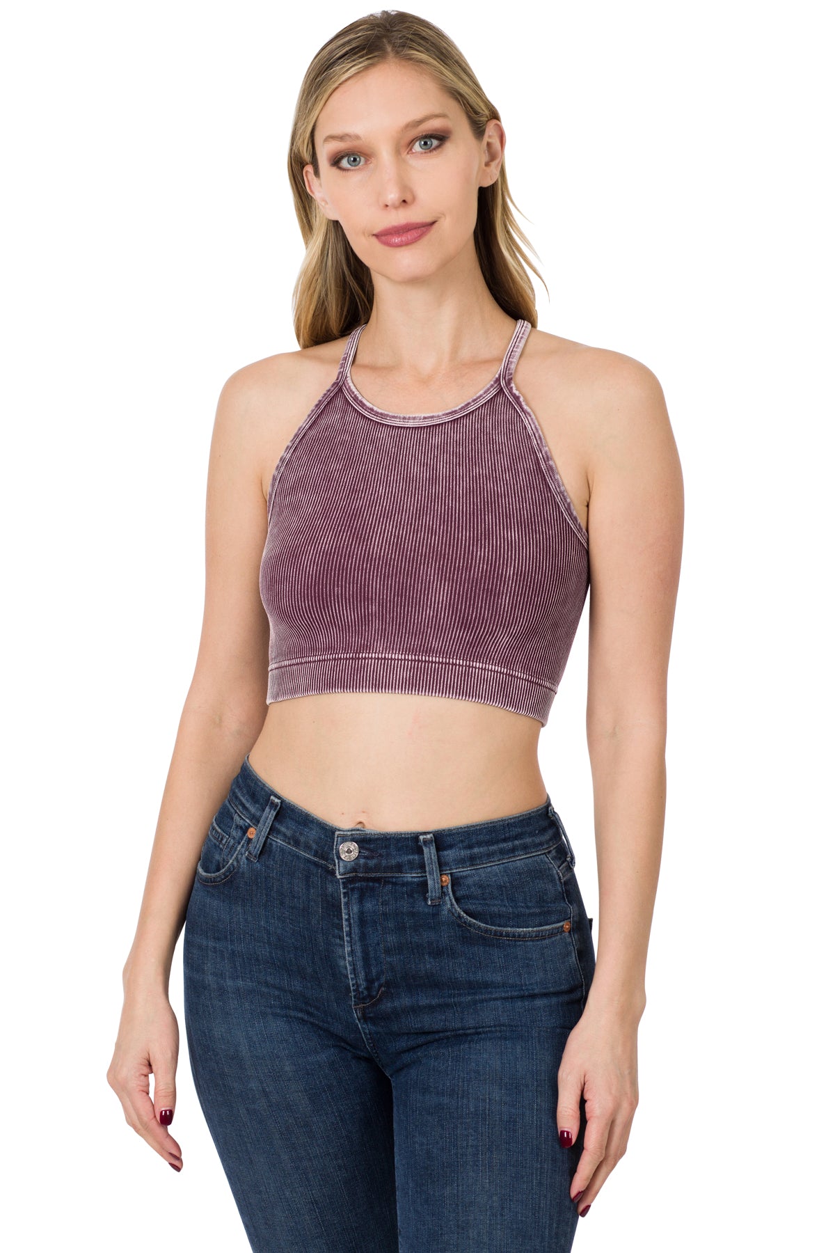 Washed Ribbed Seamless Crop